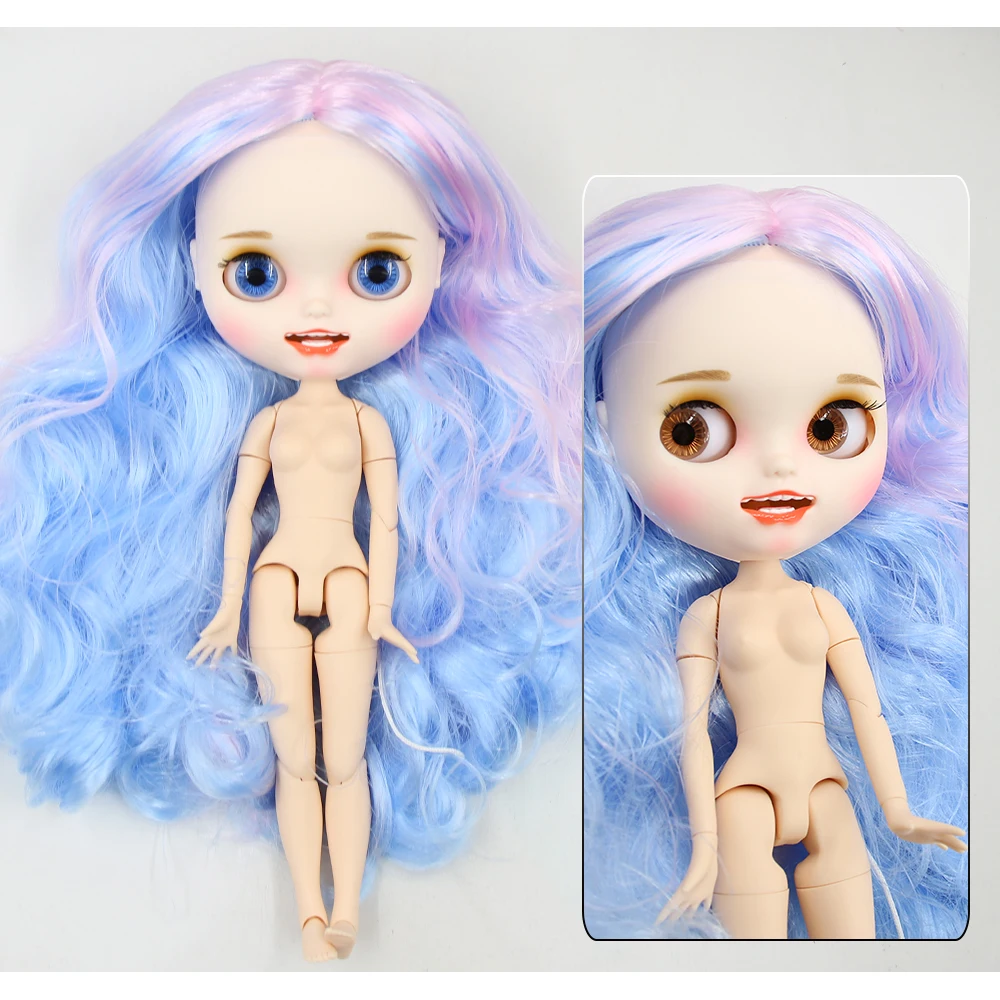 Neo Blythe Doll with Multi-Color Hair, White Skin, Matte Smiling Face & Custom Jointed Body 1