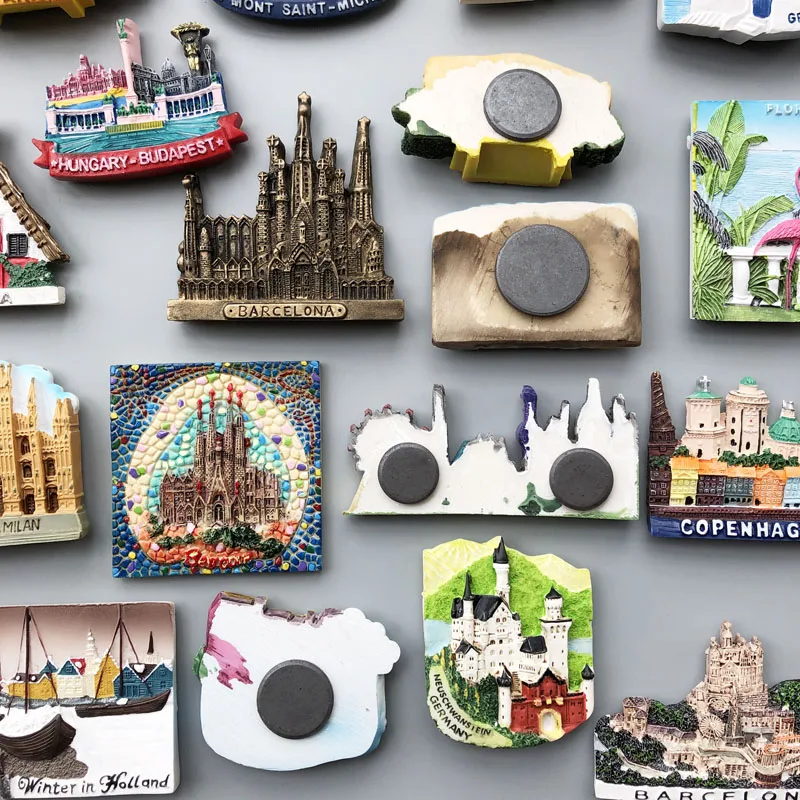 3D национальные страны сувенир Туризм магнит холодильник европейский город Барселона Франция Париж Исландская паста стикер для холодильника