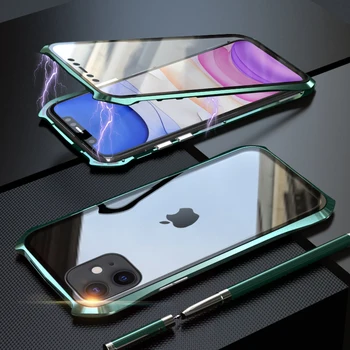 

360 Full Body Protective Case For iPhone 11 Pro Max Phone Metal Shell Bumper &Duoble Side Tempered Glass iPhone11 Pro etui funda