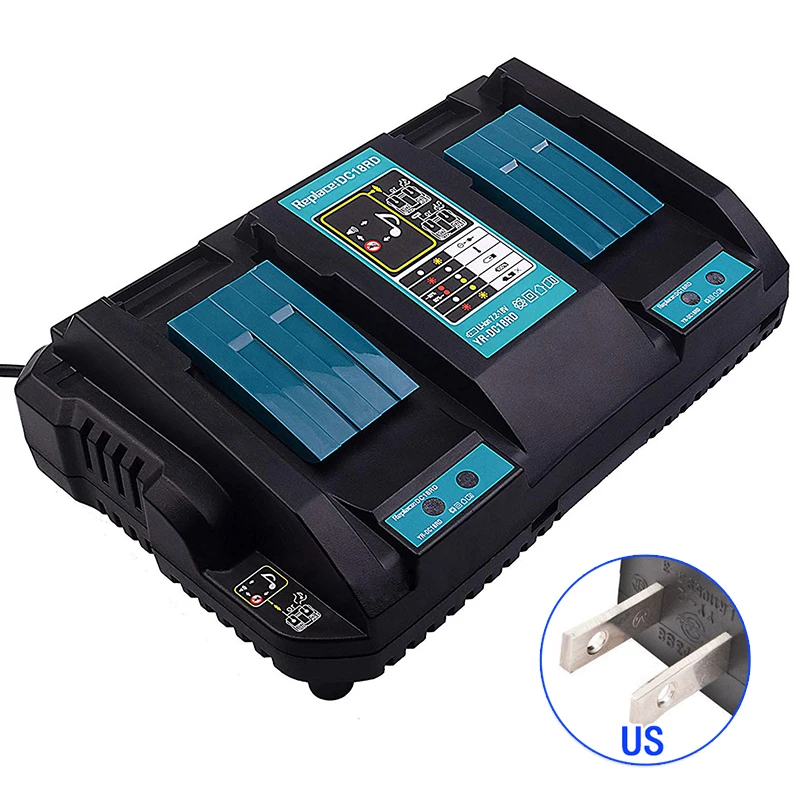 Для Makita BL1415 BL1420 BL1430 двойной Зарядное устройство BL1850 BL1845 BL1860 из АБС-пластика