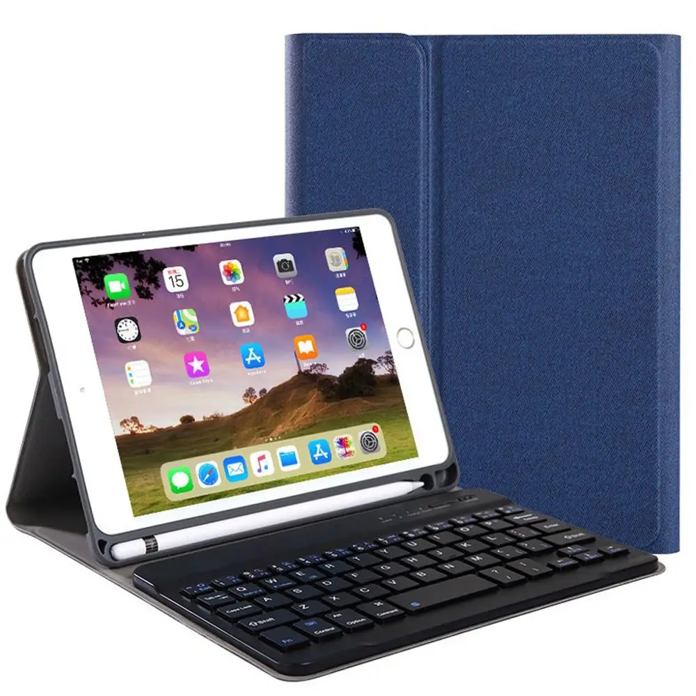 Для Apple iPad 7th Gen 10," съемный чехол-клавиатура Bluetooth с подставкой/съемный чехол-клавиатура с подсветкой Bluetooth 1014 - Цвет: Синий