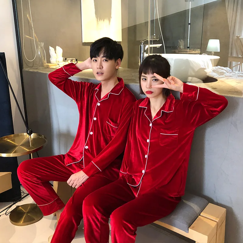 

Kee Shing Solid Color Gold Velvet Couples Homewear Set Winter Plus-sized-Seven Code