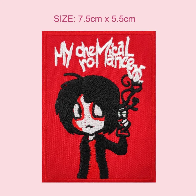My Chemical Romance Логотип красного цвета вышитая музыкальная группа с помощью утюга и