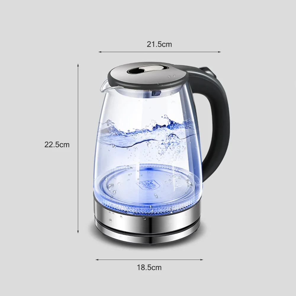 Модернизированный 1.7л Электрический чайник светодиодный светильник стеклянный котел Автоматическое отключение воды чай кофейник нагреватель автоматическое отключение защита от сухости