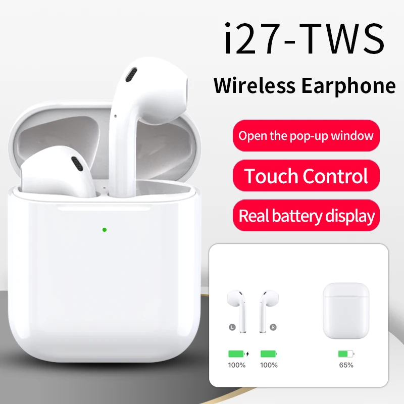 Bluetooth Headset TWS Earphone Binaural Popup Window Connection Touch Control Headphone With Wireless Charging Case