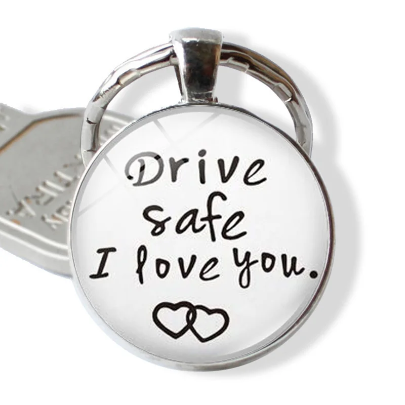Подарок для мужа стеклянный брелок кулон &quotDrive Safe I Love You&quot ювелирные аксессуары
