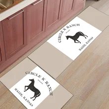 Силуэт лошади тема жизни фермы 2 шт Коврик для кухни под домашним питомцем миска для воды еды коврики для входа