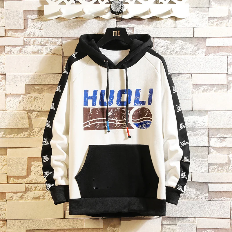 Autumn Spring 2019 Hoodie Sweatshirt Mens Hip Hop Pullover Streetwear Casual Fashion Clothes Plus Asian Size M-5XL