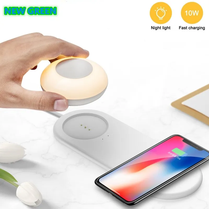  LED Night Light LED Bedside lamp with 2 In 1 Wireless Charging Multifunction Led Table Lamp For Mob