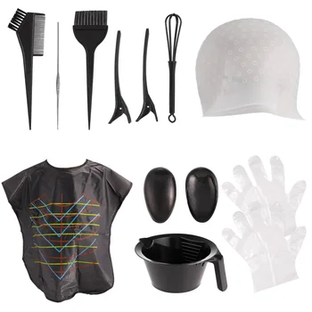 

1 Set Convenient Hair Dyeing Tool Disposable Hair Dyeing Cloth Hairdressing Ear Cover Hair Clips Dyeing Brushes for Salon (Black