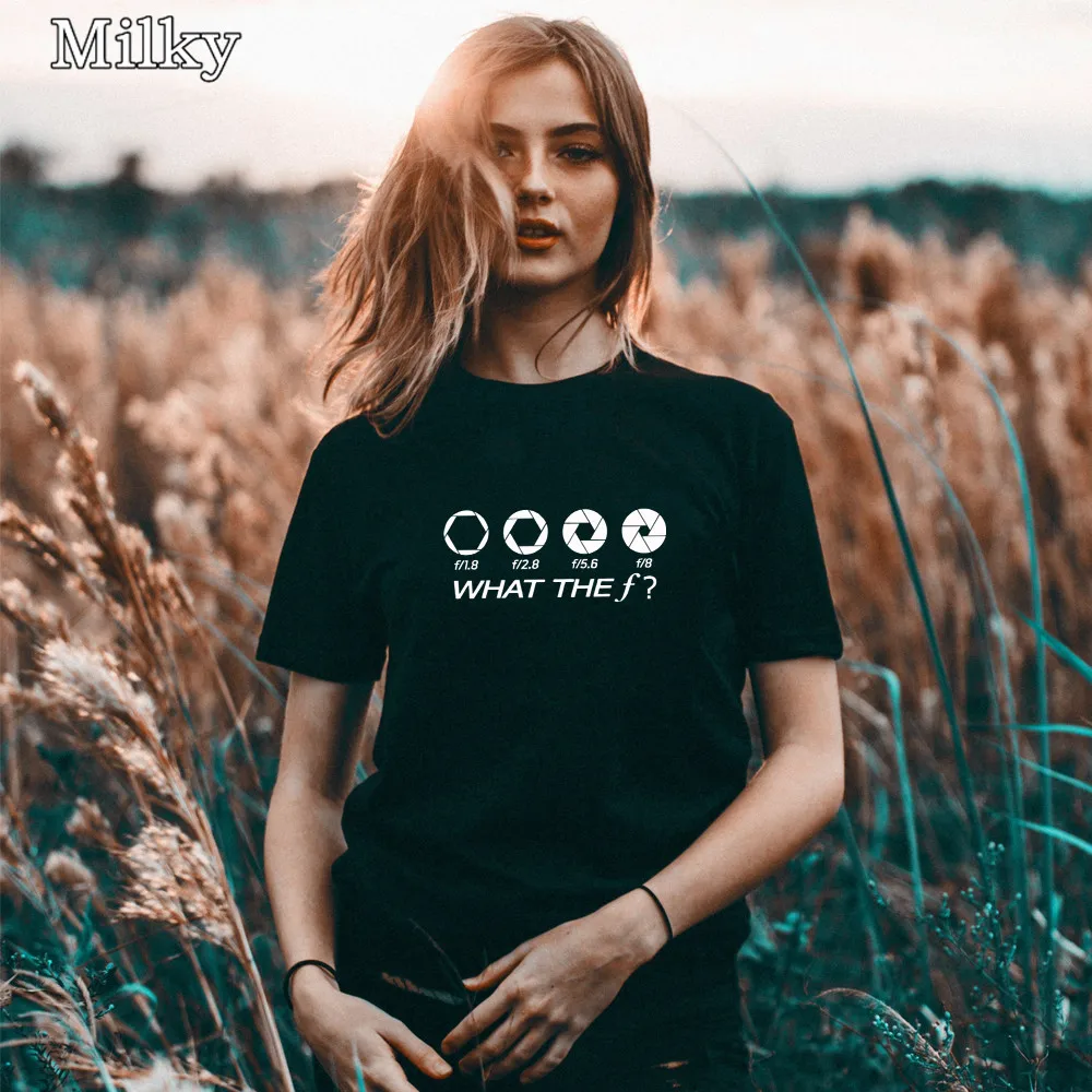 Graphic tees What The F футболка женский фотограф подарки смешные кавайные Топы женские |