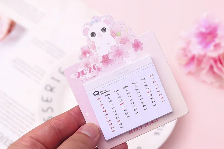 2020 Милая мышь вишни календарь Мини стикер стены календари ежедневный планировщик расписаний 2019,09 ~ 2020,12