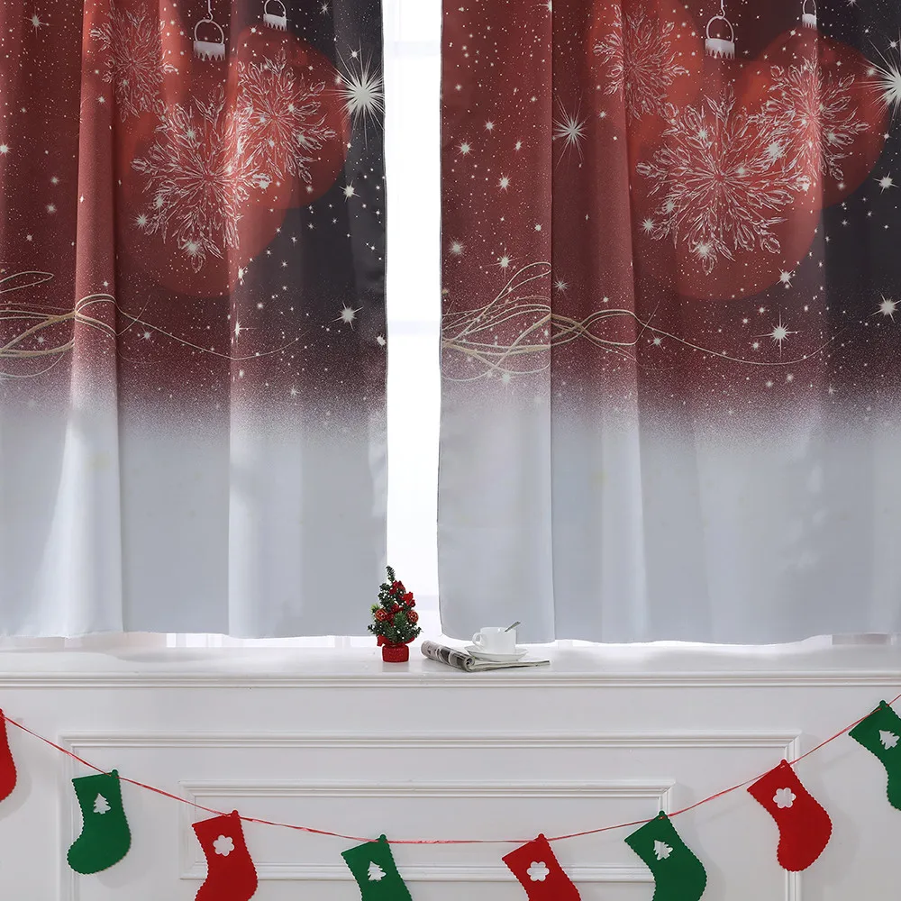Рождественская занавеска Тюль оконная вуаль драпировка балдахин 1 панель ткань