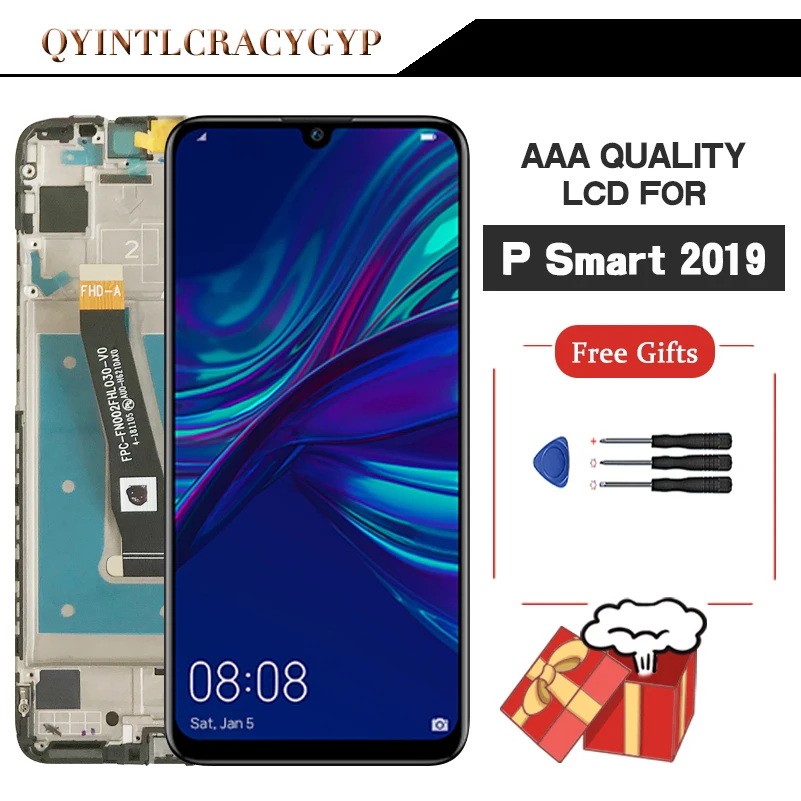 Оригинальный Экран ЖК-дисплей с рамкой для huawei P Smart 2019 Дисплей POT-LX1 POT-L21 POT-LX3 |