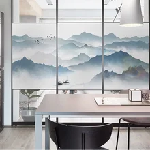 Индивидуальный размер, статическая защитная стеклянная пленка, китайский стиль, частный декоративный тинт-фольга для окон, дверей, шкафов, шкафов, столов 70 см x 100 см