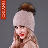 Multiple Styles Fashion Warm Hat Women Winter Beanies Natural Raccoon Fur Pompom Cap Wool Knitted Hats Women High Quality 4