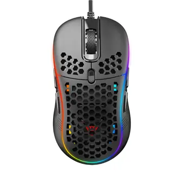 

7200DPI Adjustable 6 Buttons Gamer USB Wired Honeycomb LED Optical Mouse Hollow-out RGB Gaming Mice for Desktop PC Laptop