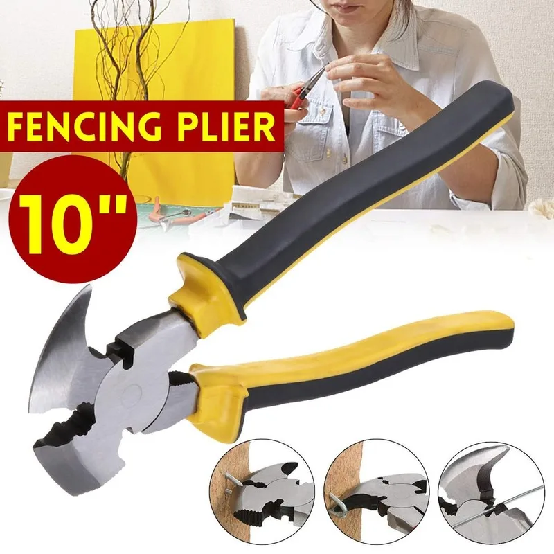 

10-inch Fence Pliers with Hooks Manual Pliers Outdoor Maintenance Multi-function Tool Pliers Agricultural Pliers