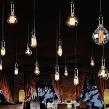 E27 яркий светодиодный светильник, лампа в промышленном стиле, 40 Вт, лампа накаливания, подвесной светильник, теплый желтый светильник, домашний декор, лампа T45