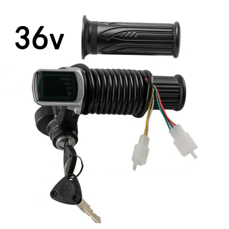 36V Twist-дроссельная заслонка ручки W/электрический ключ блокировки индикатор питания E велосипед Скутер