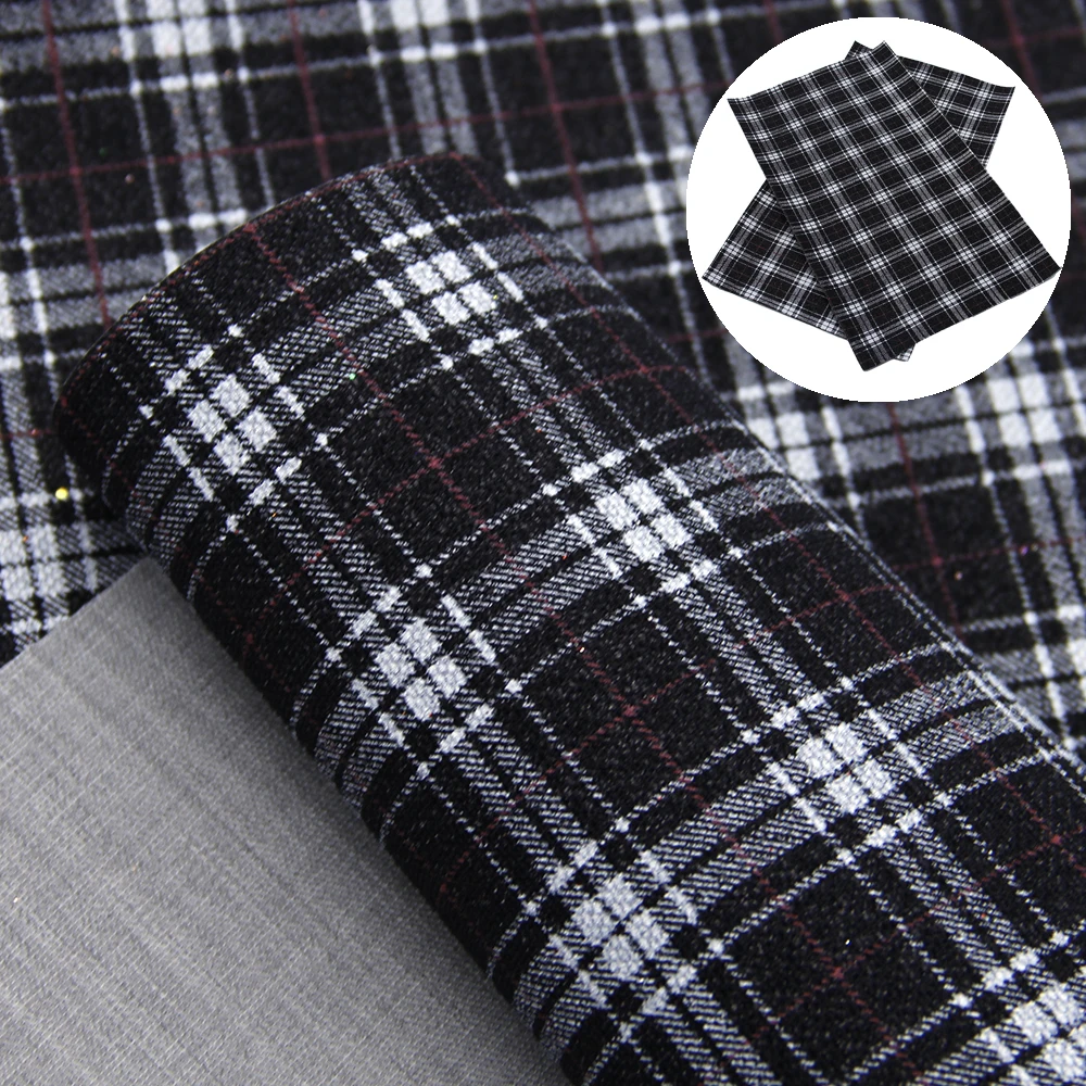 20*34cm Plaid Patterns Printed Synthetic Leather,DIY Handmade Materials For Making Crafts,1Yc7549 - Цвет: 1091294005