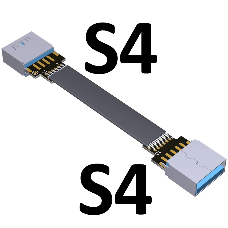 Ленточный кабель USB плоский EMI Экранирование FPC расширение кабеля USB 3,0 90 градусов разъем вверх и вниз 5 см-3 м длина настройки - Цвет: S4-S4