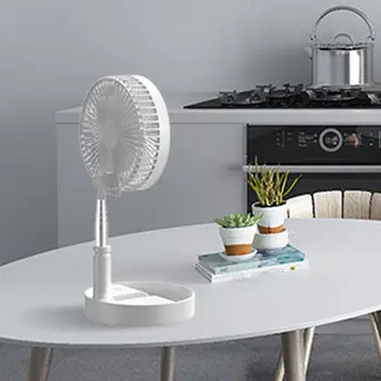 

White Four-speed Portable Storage Stretchable Electric Home Desktop Desktop Landing One Foldable Portable Travel Small Fan