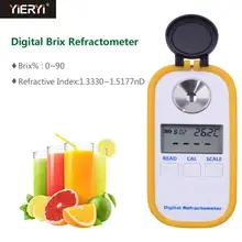 Yieryi DR102 высокий Digital Цифровой рефрактометр с рефрактометром Брикса 0-90% Брикса для сахара в концентрации вина фруктов