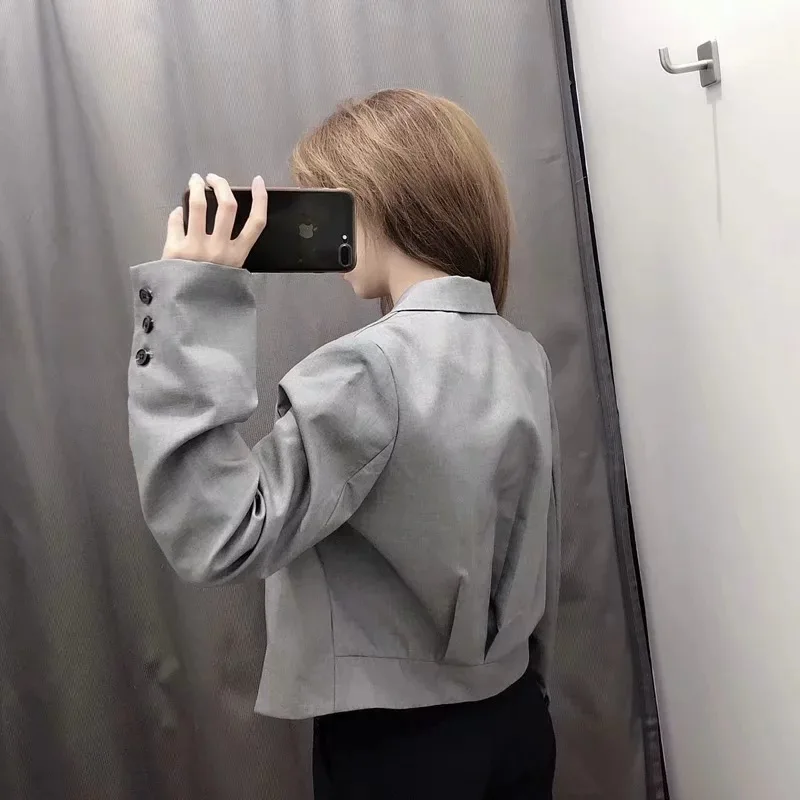 

Western Style 2019 Autumn New Style WOMEN'S Dress Versatile Slimming French Elegant Short Waist Hugging Suit Jacket 89