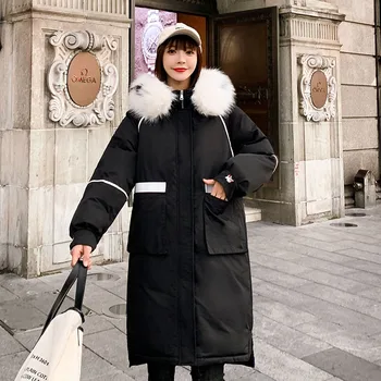 

Fashion Winter Coat Women Jackets Thick Down Parkas Big Fur Hooded Cotton Long Coats Warm Windbreaker new design Female Outwear