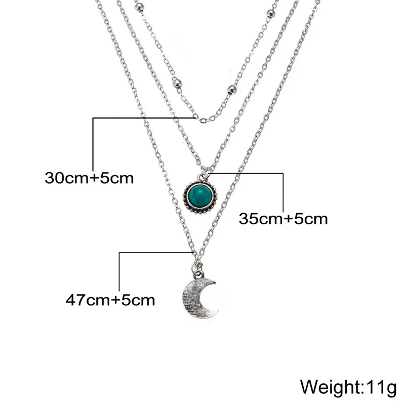 Модное многослойное ювелирное изделие, винтажное массивное ожерелье с подвеской для женщин, винтажное ожерелье с подвеской в виде Луны и звезды, ювелирные изделия с крестом