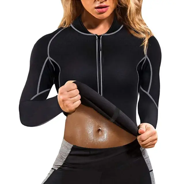 US $20.09 Autumn Sport Jacket Women's Sweat Weight-loss Body-building Elastic Sportswear Long Sleeves Jacket 
