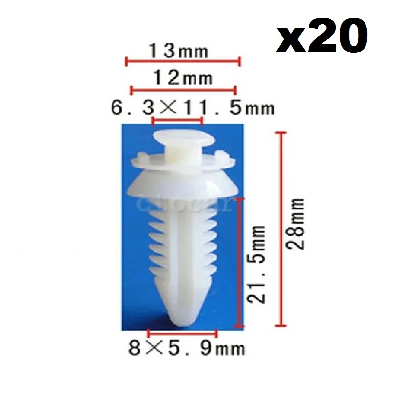 

20pcs OE Nylon Door Panel Clip Retainers Fit For FORGM Truck (6x12x20x8mm) 15545202