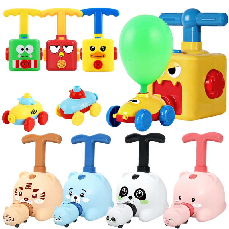 

NEW Power Balloon Launch Tower Toy Puzzle Fun Education Inertia Air Power Balloon Car Science Experimen Toy for Children Gift