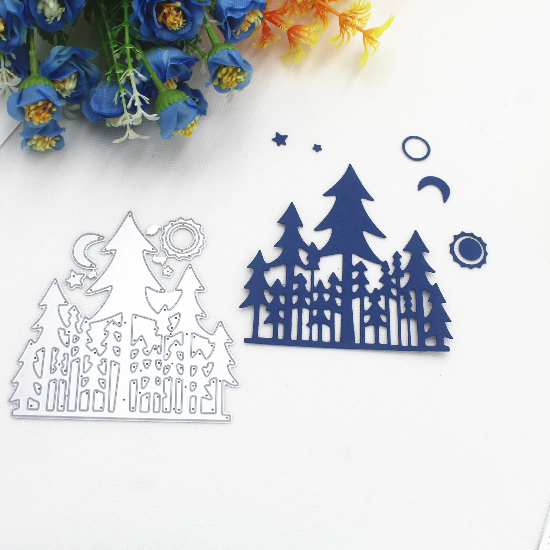 

Forest Trees Metal Cutting Dies Scrapbooking DIY Craft Dies Stamps Paper Cards Making Background Frame Embossing Dies 2019 New