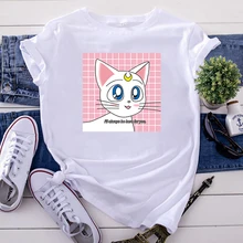 Cheap Women'S Tshirt Sailor Moon Cartoon Cat T Shirts For Women Cotton Hip Hop Woman T-Shirts Round Neck Vintage Short Sleeve Tops Cheap Women'S Tshirt Sailor Moon Cartoon Cat T Shirts For Women Cotton Hip Hop Woman T-Shirts Round Neck Vintage Short Sleeve Tops