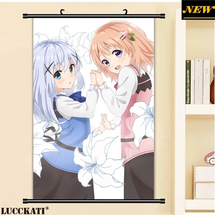 40X60 см, Gochiusa Gochuumon wa Usagi Desu ka Rabbit, сексуальная лоли, мультфильм, аниме картинка, настенная прокрутка, холст, живопись, плакат - Цвет: X