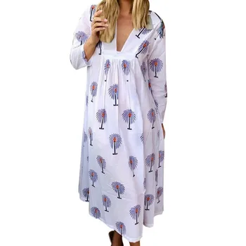 

Spring Autumn New Large Size Loose Leisure Maternity Dresses V-neck Printed Pregnancy Dress Women Ropa Mujer Invierno Vestido