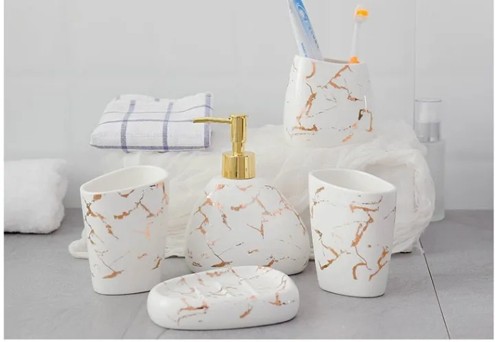 Японский набор аксессуаров для ванной комнаты с мраморным узором, керамический набор для ванной, Меламиновый поднос, ватные палочки, набор для мытья