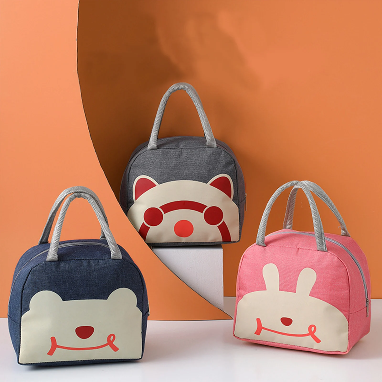 Cartoons Bear Rabbit Lunch Cooler Bag Portable Food Bags Thickened Fresh-Keeping Picnic Travel Office Bento Box 23x13x21cm | Дом и сад