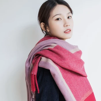 

Autumn Winter New Thick Tassel Circle Solid Scarf Shawl Ladies Warm Scarf Shawl Wholesale