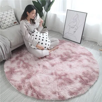 

Long hair washable bedroom carpet for the living room is the new Nordic dyed annual round carpet Children's room rugs