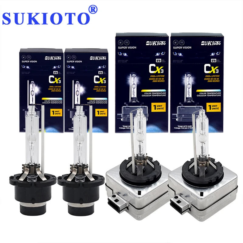 SUKIOTO 2PCS 35W55W D1S Xenon Lamps D2S 6000K D3S 8000K D4S 5000K 4300K HID Headlamp Light Xenon D1 D2 D3 D4 Car Headlight Bulb