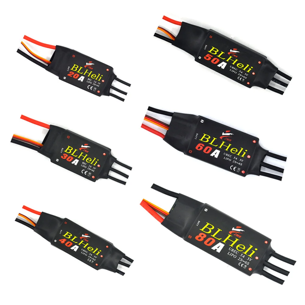 BLHeli бесщеточный ESC 12A 20A 30A 40A 50A 60A 80A с UBEC для модели квадрокоптера фиксированным
