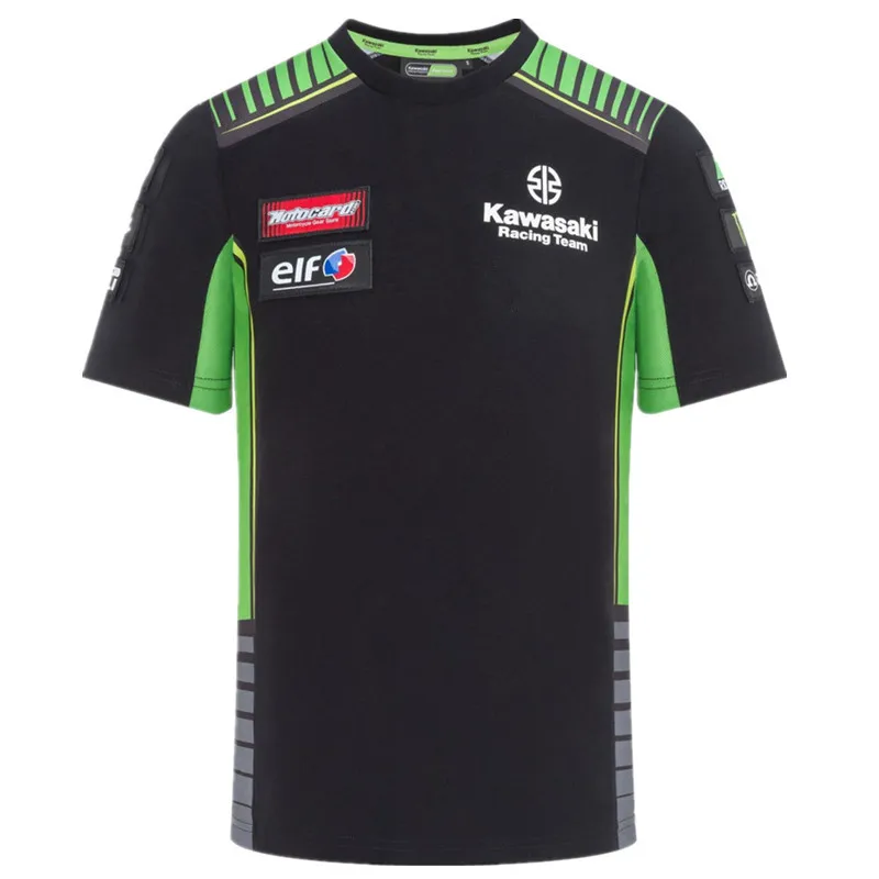 New Moto GP Motocross Motorcycle Polo shirts for kawasaki Racing Team Motorbike men short sleeve casual T shirt black/green