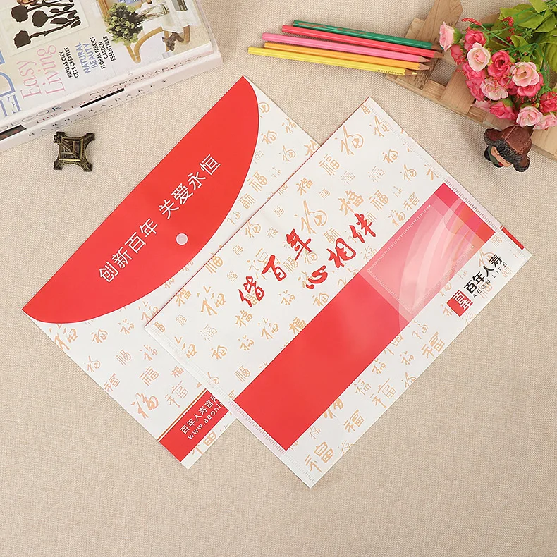 

Manufacturers Customizable 100 Years Life Insurance Policy Envelope File Holder Snap Closure File Bag Portfolio Gift Wholesale