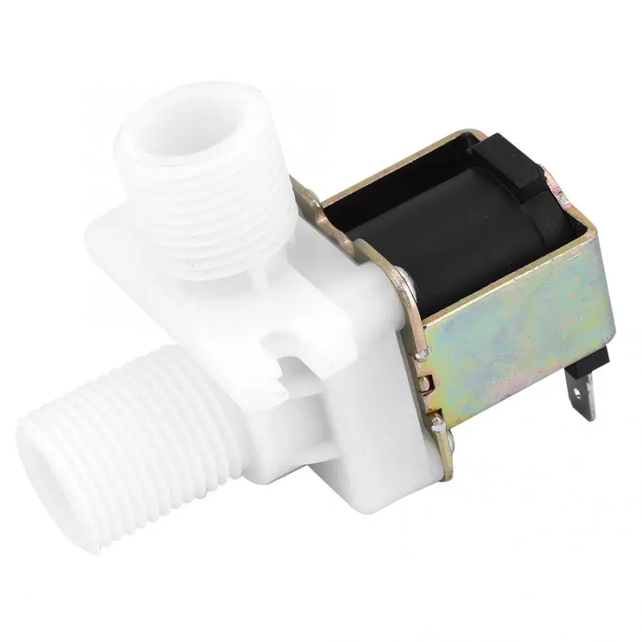 

Plastic Solenoid Valve Right Angle Water Inlet Switch G1/4in NC for Water Dispenser Manual Flush Shut-off Valve