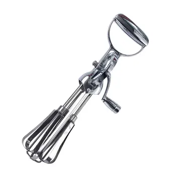 

Mixer Stirring Rotary Multipurpose Handheld Portable Blending Silver Eggs Beater Manual Hand Crank Stainless Steel Kitchen Tool