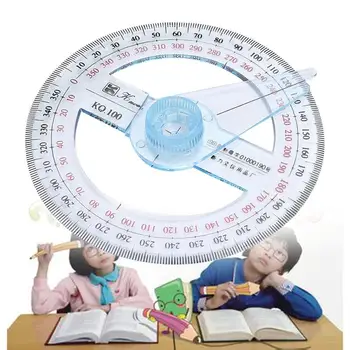

360 Degree Study Tools Office Supplies Gauge Round Ruler Gauge Plastic Swing Arms Stationery Angular Angular Angular Rulers
