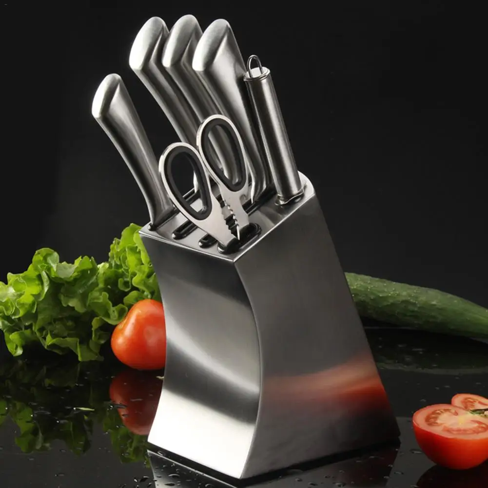 

Multifunctional Bar Home Utensil Knife Block Stand Stainless Steel Kitchen Tool Accessories Storage Durable Shelf Holder